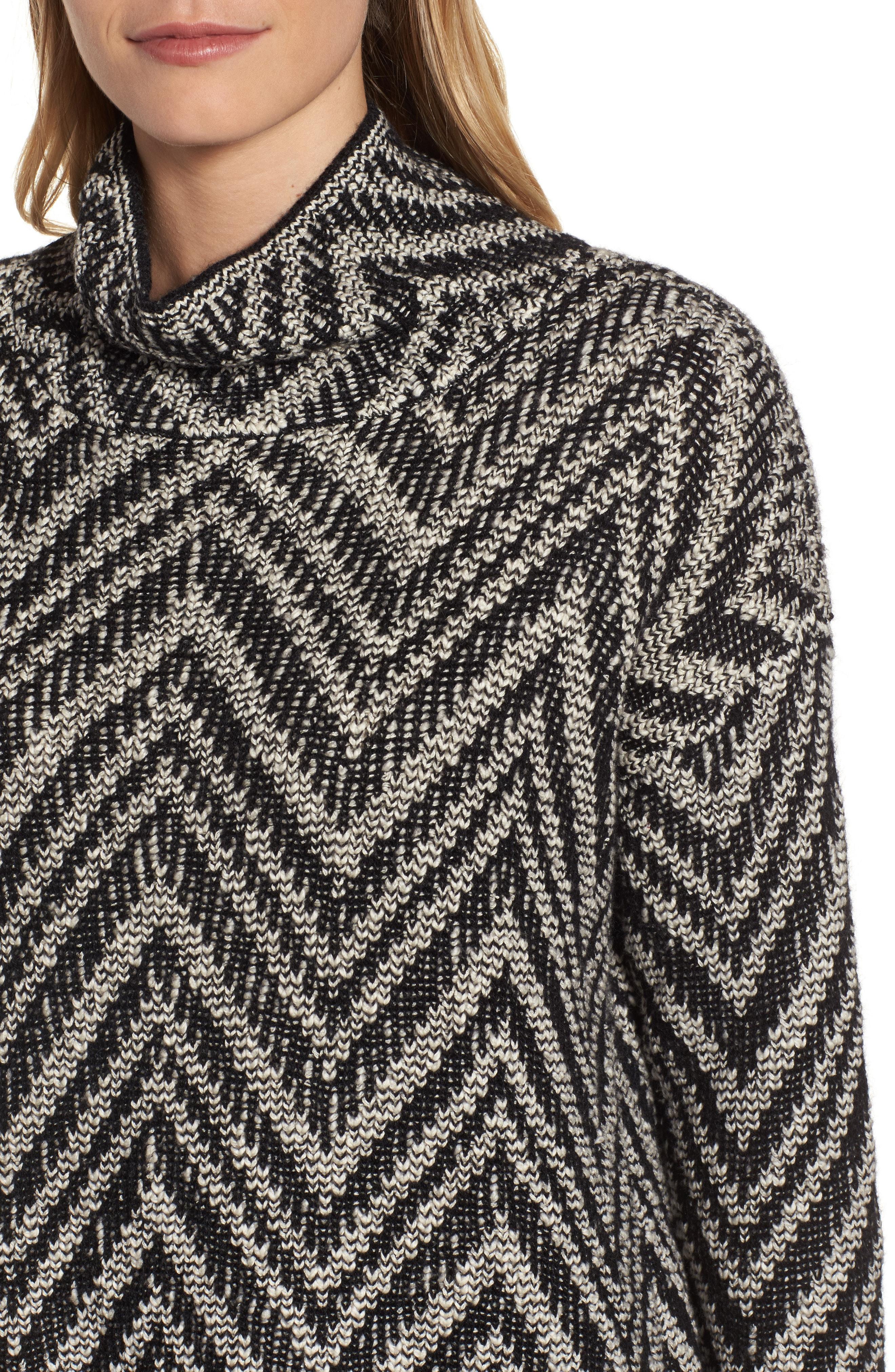 eileen fisher black and white sweater