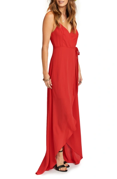 Shop Show Me Your Mumu Mariah Wrap Maxi Dress In Lady In Red Crisp