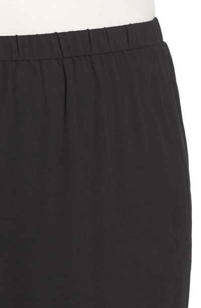 Shop Eileen Fisher Silk Georgette Crop Pants In Black