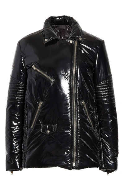 Shop Alexander Wang Moto Puffer Jacket In Black/ Black