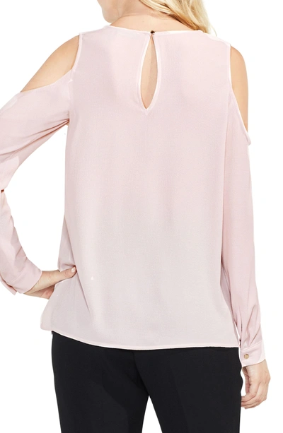 Shop Vince Camuto Ruffle Cold Shoulder Top In Hush Pink