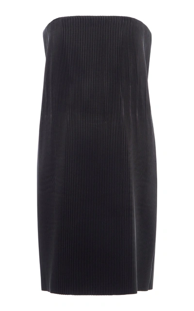 Shop Versace Leather Mini Dress In Black