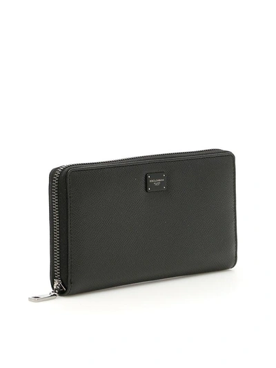 Shop Dolce & Gabbana Zip-around Wallet In Neronero