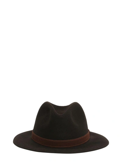 Shop Borsalino Brushed Felt Hat In Marrone