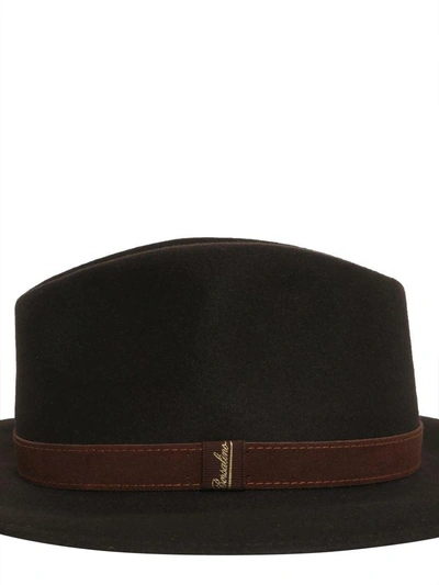 Shop Borsalino Brushed Felt Hat In Marrone