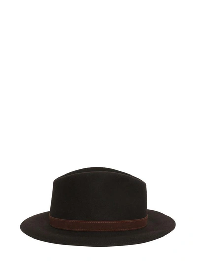 Shop Borsalino Brushed Felt Hat In Marrone