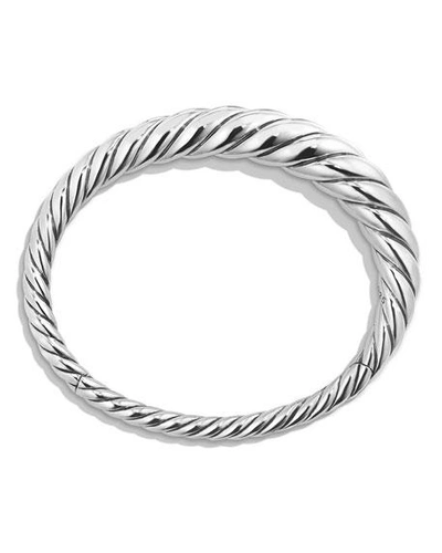 Shop David Yurman 9.5mm Pure Form Tapered Bracelet In Silver