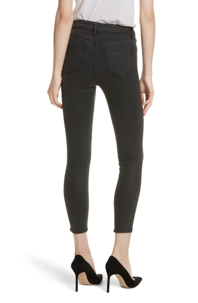 Shop L Agence Margot Coated Crop Skinny Jeans In Coal