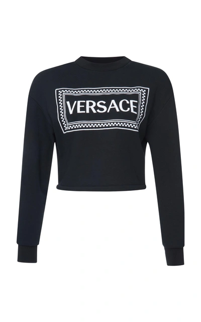 Shop Versace Logo-printed Sweatshirt In Black