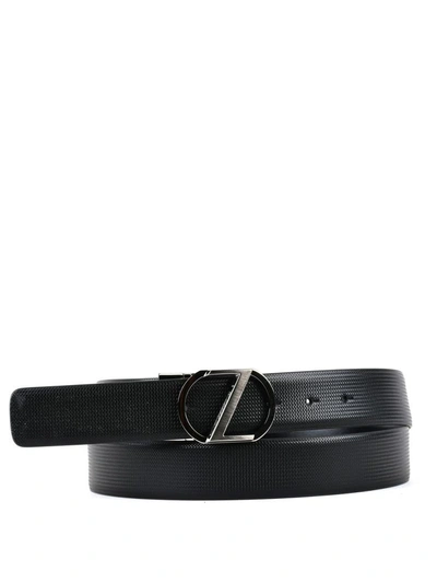 Shop Ermenegildo Zegna Black Leather Belt