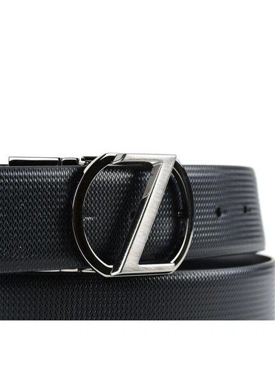 Shop Ermenegildo Zegna Black Leather Belt