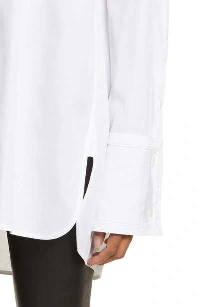 Shop Helmut Lang Cutout Cotton Poplin Shirt In Bright White