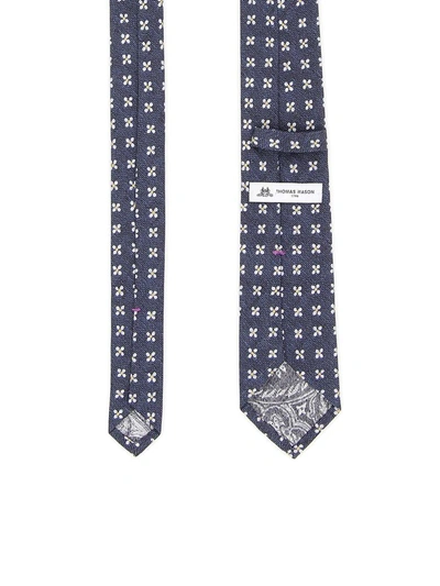 Shop Thomas Mason Yoko Tie With Floral Print In Blue|blu