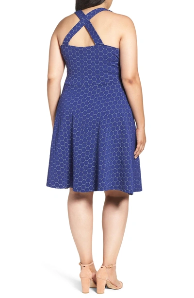 Shop Leota Fit & Flare Dress In Navy Cameo