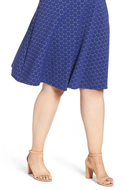 Shop Leota Fit & Flare Dress In Navy Cameo