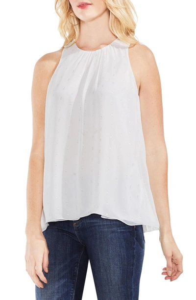 Shop Vince Camuto Sleeveless Metallic Clip Dot Top In New Ivory