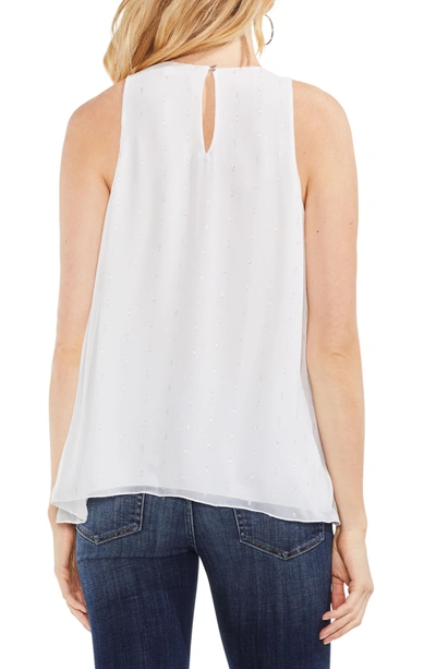 Shop Vince Camuto Sleeveless Metallic Clip Dot Top In New Ivory