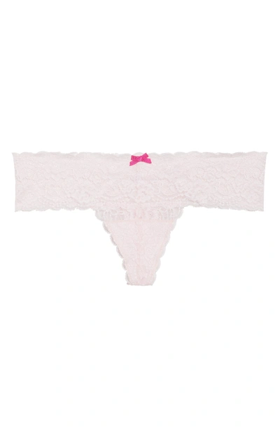 Shop Skarlett Blue 'obsessed' Lace Thong In Soft Pink