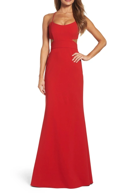 Shop Jill Jill Stuart Cutout Gown In Cardinal