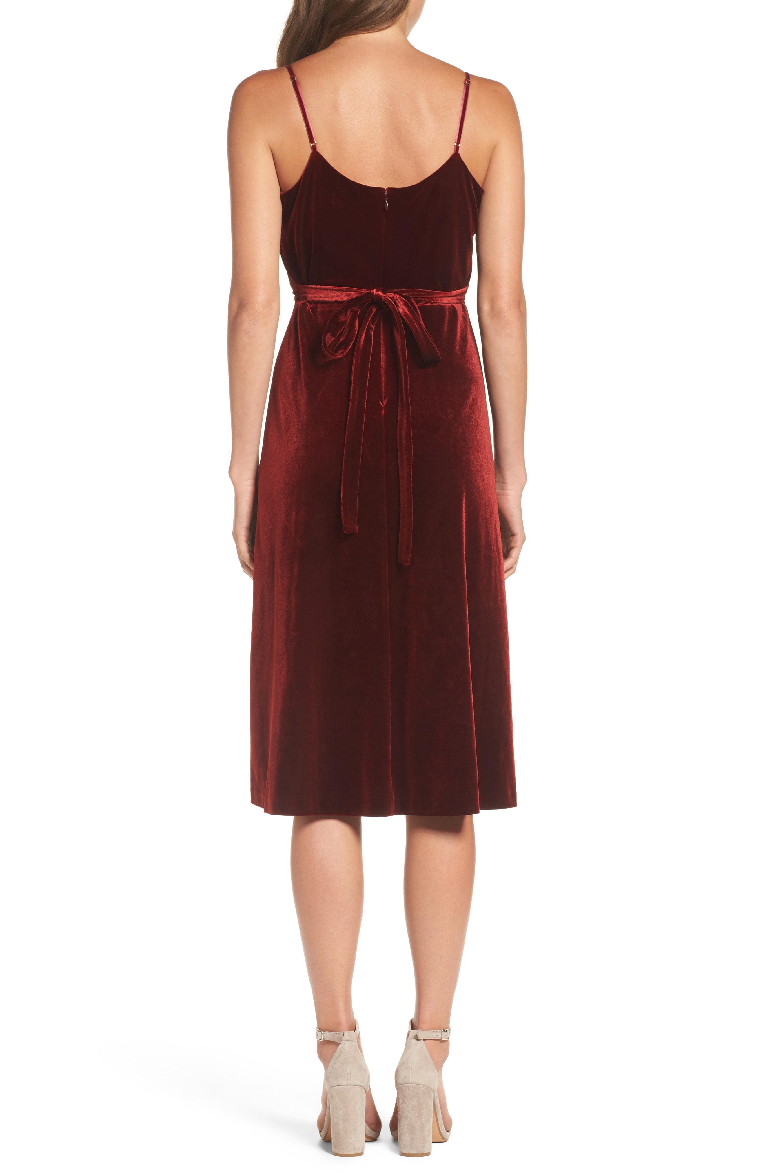 ali and jay velvet midi dress