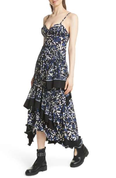 Shop 3.1 Phillip Lim / フィリップ リム Painted Dot Silk Midi Dress In Blk-blue