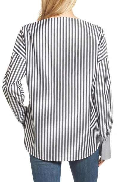 Shop Ag Famke Stripe Blouse In Black/ White