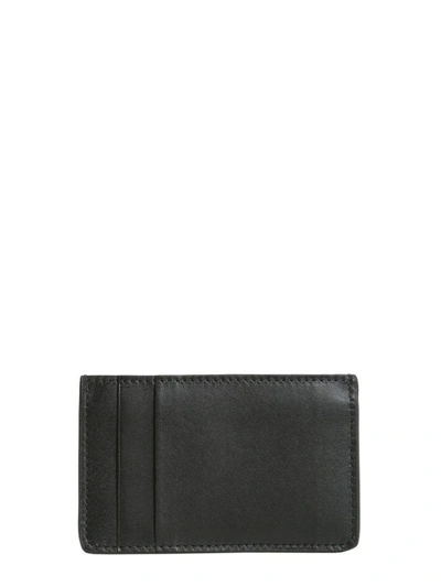 Shop Alexander Mcqueen Leather Card Holder In Nero