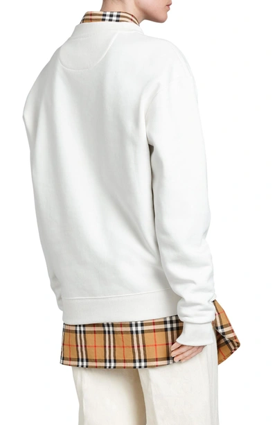 Shop Burberry Vintage Crest Sweatshirt In Off White