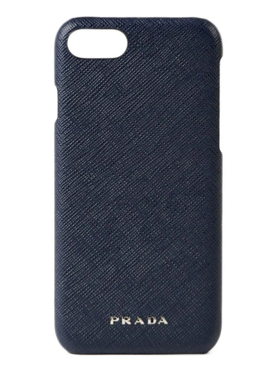 Shop Prada Saffiano Travel Iphone 7 Cover In Baltico