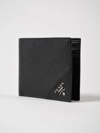 Shop Prada Money Clip Bi-fold Wallet In Nero