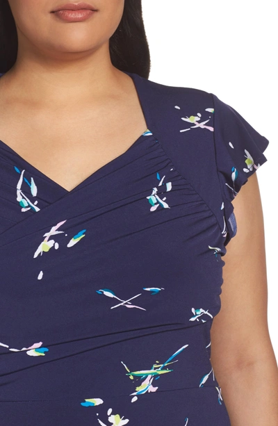Shop Leota Flutter Sleeve A-line Dress In Color Splash