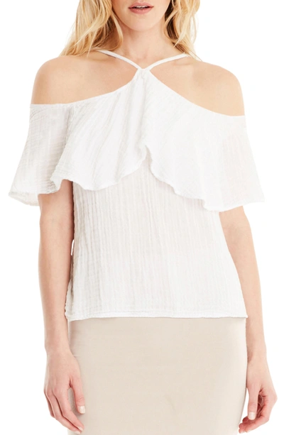 Shop Michael Stars Cold Shoulder Top In White