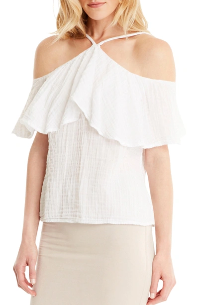 Shop Michael Stars Cold Shoulder Top In White