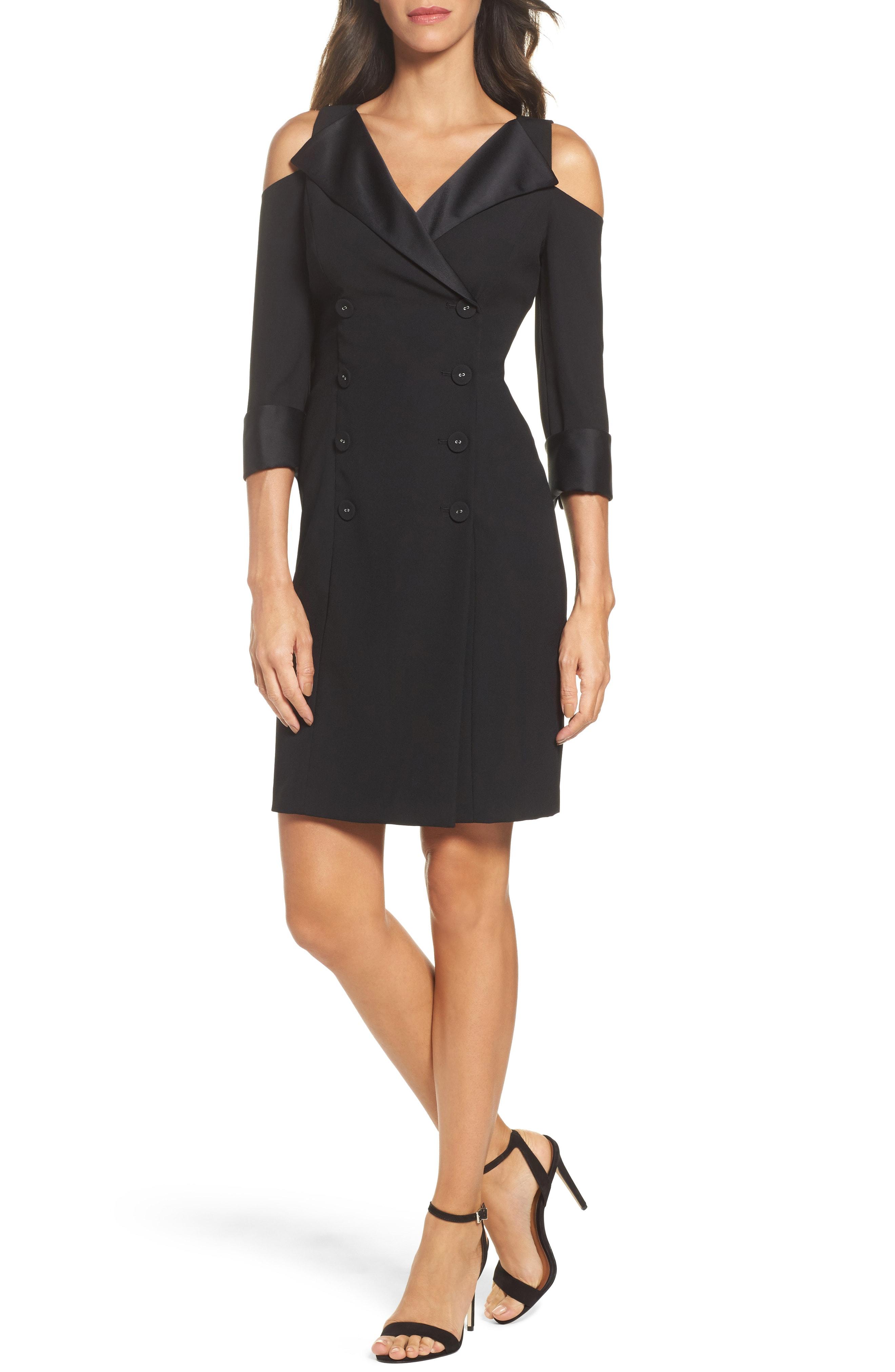 adrianna papell tuxedo sheath dress