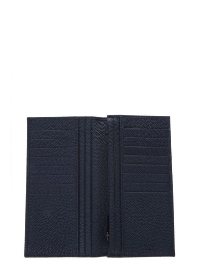 Shop Ferragamo Leather Wallet With Gancino Logo In Blue