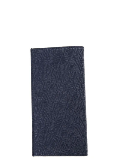 Shop Ferragamo Leather Wallet With Gancino Logo In Blue