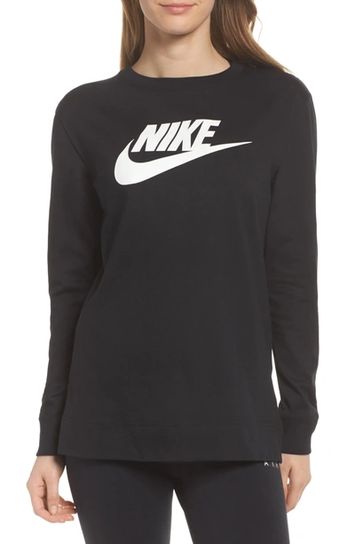 Shop Nike Long Sleeve Tee In Black/ White