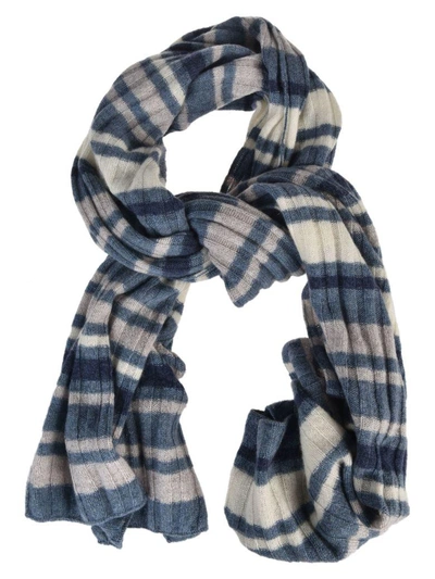 Shop Fedeli Rib Rig.942 Scarf In Blue