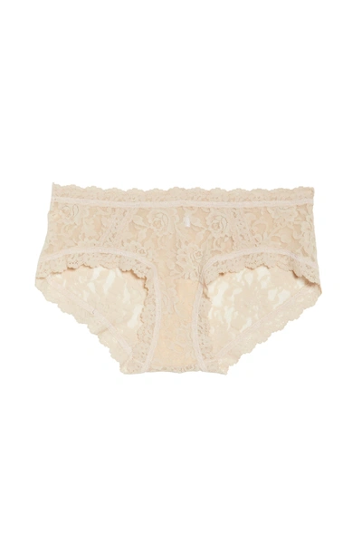 Shop Hanky Panky Floral Stretch Lace Girlkini In Chai