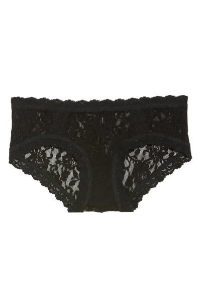 Shop Hanky Panky Floral Stretch Lace Girlkini In Black