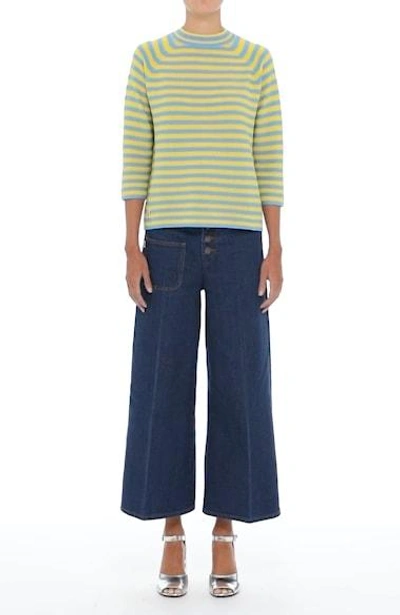 Shop Marc Jacobs Wide Leg Crop Jeans In Indigo