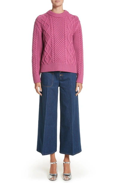 Shop Marc Jacobs Wide Leg Crop Jeans In Indigo