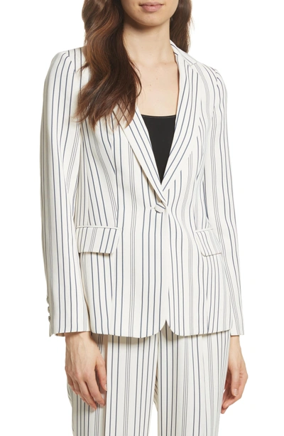 Shop Frame Stripe Blazer In Off White Multi