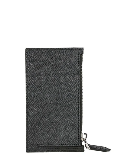 Shop Givenchy Zip Leather Wallet In Black