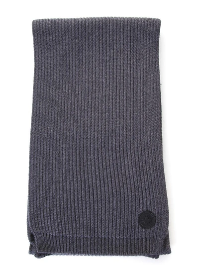 Shop Dsquared2 Ribbed Knit Scarf In Grey