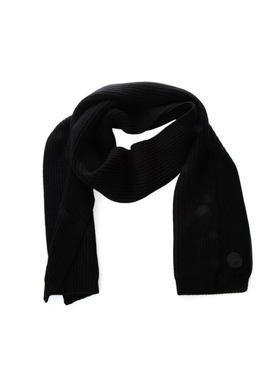 Shop Dsquared2 Ribbed Knit Scarf In Black