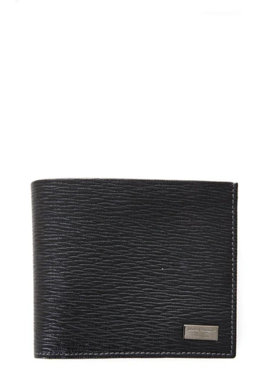 Shop Ferragamo Rivaval Embossed Leather Wallet In Black