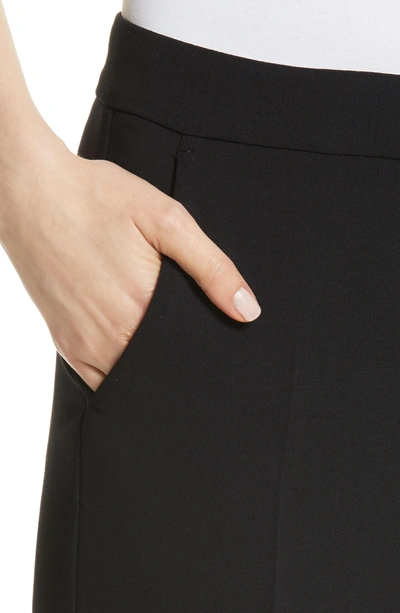 Shop Max Mara Cagli Stretch Wool Crop Pants In Black