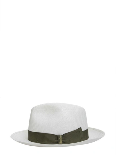 Shop Borsalino Medium Brim Panama Hat In White