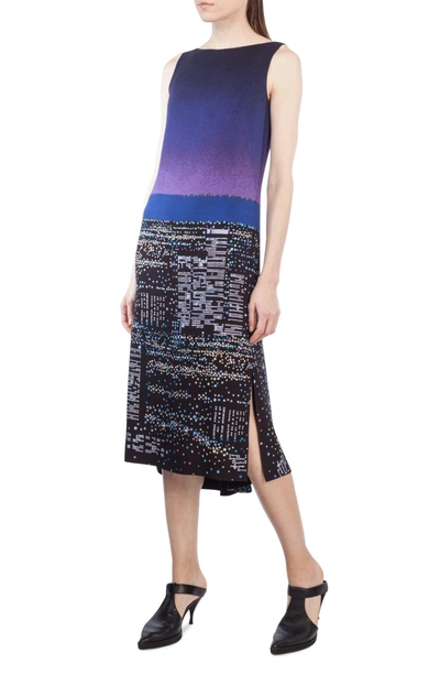 Shop Akris Punto Twilight Print Midi Dress In Multicolor